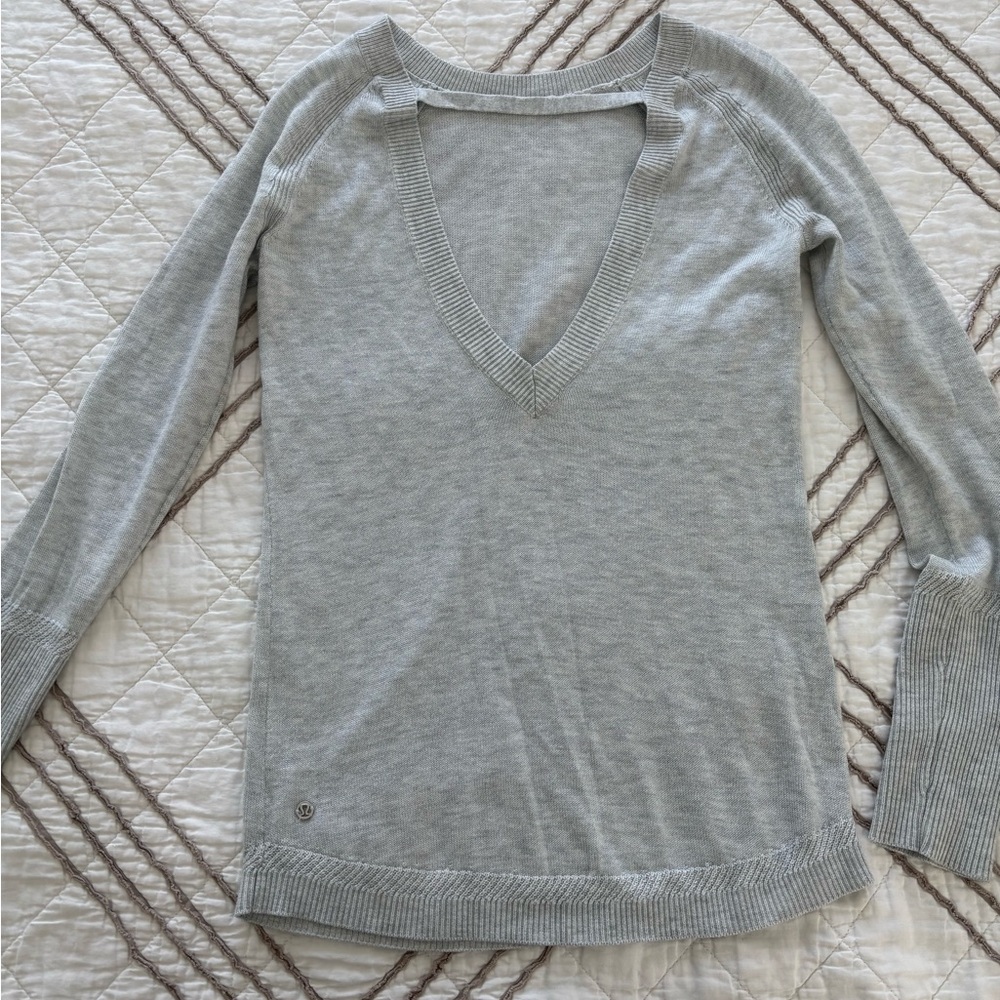 lululemon athletica Gray Crew Neck Sweater